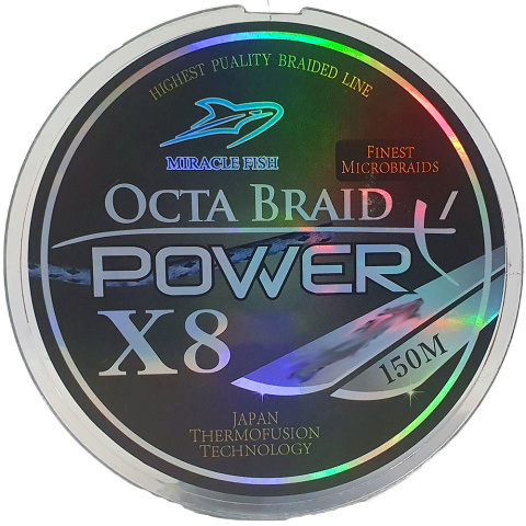 Plecionka Miracle Fish Octa Power Braid X8 150m 0,06mm 12kg czarna