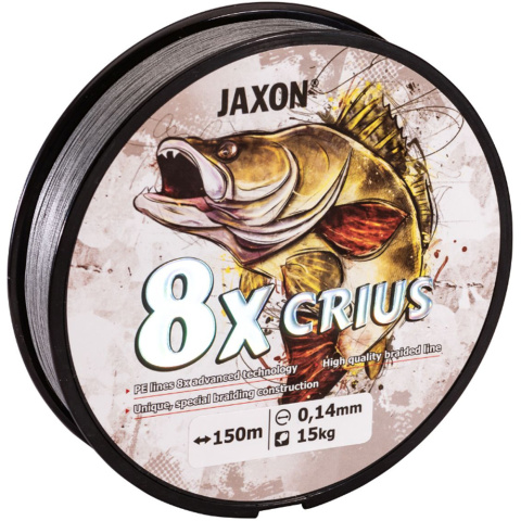 Plecionka Jaxon Crius 8X 0,28mm 150m 33kg szara