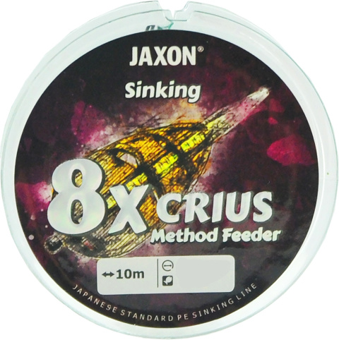 Plecionka przyponowa Jaxon Crius 8X Method Feeder Sinking 0,14mm 10m 15kg zielona