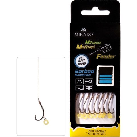 Przypon Mikado MF z gumką #8 plecionka 0,14mm/10cm 8szt